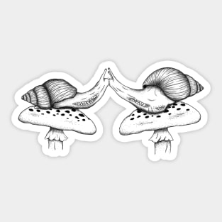 Kissing Snail Lovers Design Sticker